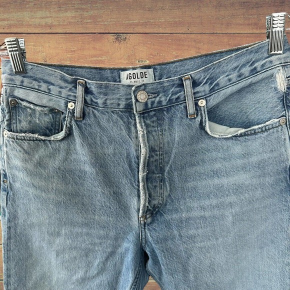 AGOLDE Jamie Jeans Distressed Sz 28 Button Fly Organic Cotton A045-1139‎ - Picture 6 of 15